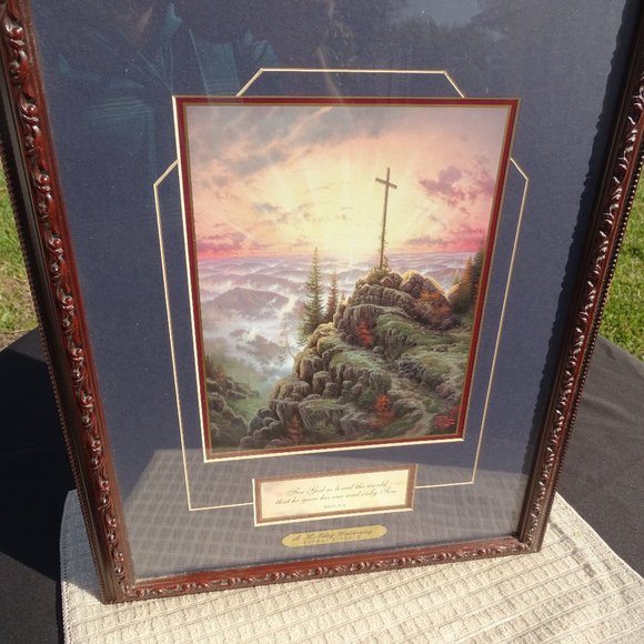 Thomas Kinkade - Sunrise Cross John 3:16 Framed Print - Picture 2 of 5
